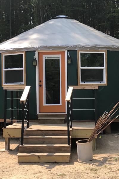 Green Yurt Orange Door